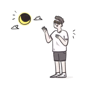 Solar Sam watching an Exclipse