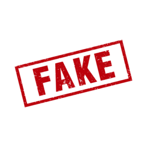 Fake warning logo